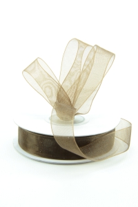 Organza Ribbon , Seal Brown, 5/8 Inch x 25 Yards (1 Spool) SALE ITEM